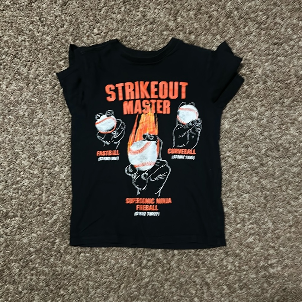 The children’s place. Size 7/8 black short sleeve shirt.